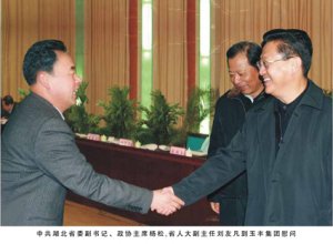 中共湖北省委副书记、政协主席杨松，省人大常委会副主任刘友凡到玉丰集团慰